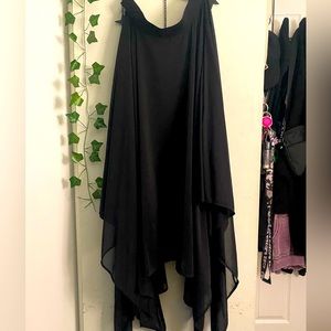 Mesh layered maxi skirt